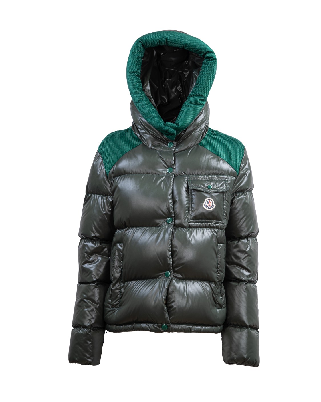 shop MONCLER Saldi Giacchetto: Moncler piumino corto "Fache".
Realizzato in nylon léger lucido. 
Dettaglio in vellutto sulle spalle e sul cappuccio.
Cappuccio.
Maniche lunghe.
Imbottitura in piuma.
Chiusura con zip.
Tasche con zip.
Composizione: 100% Poliammide.
Imbottitura: 90% Piumino, 10% Piuma.
Fabbricato in Romania.. FACHE1A00126 68950-842 number 7549595